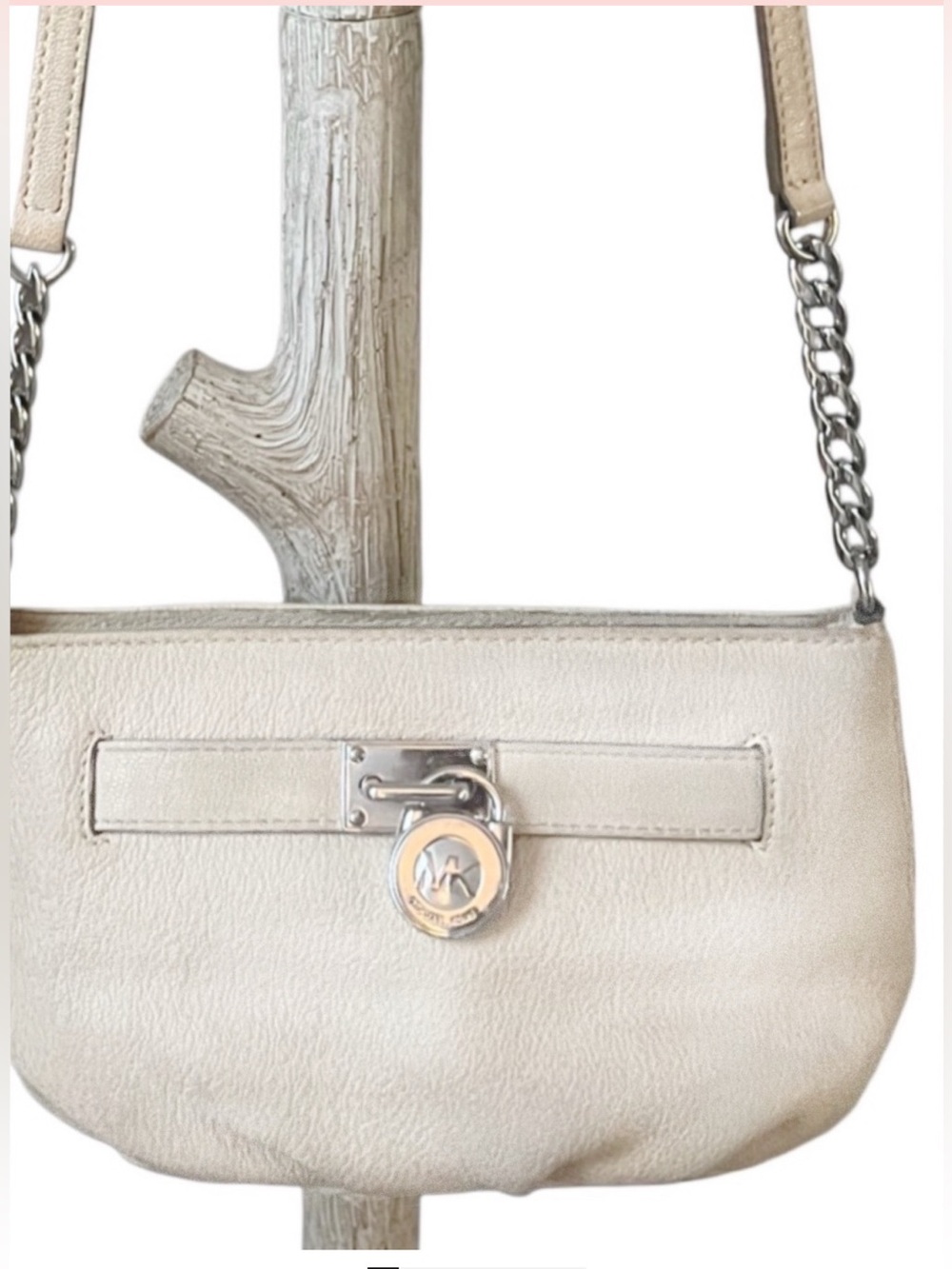 Michael Kors Cream Leather Mini Crossbody Shoulder Bag
